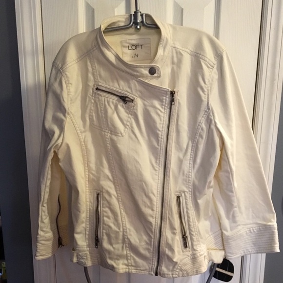 LOFT Jackets & Blazers - Cropped Loft cream denim jacket